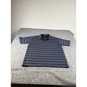 Nike Polo Shirt Golf Dri Fit Mens XL‎ Blue Multi Color Striped Short Sleeve